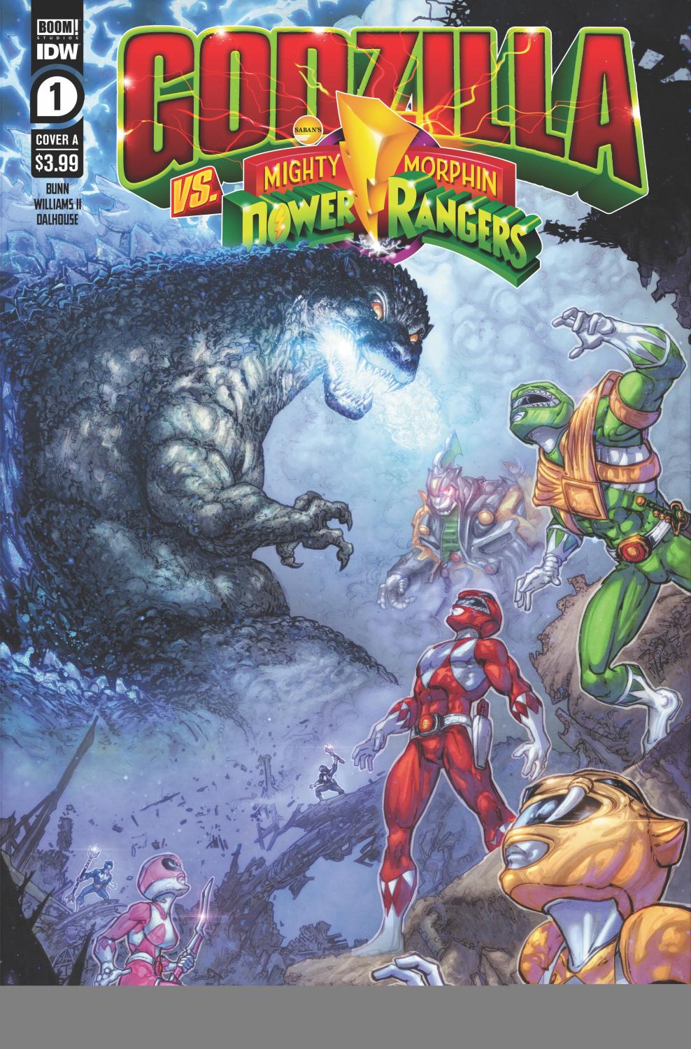 Godzilla Vs. Mighty Morphin Power Rangers 2022 #1 Cover A - Freddie E. Williams II - back issue - $4.00