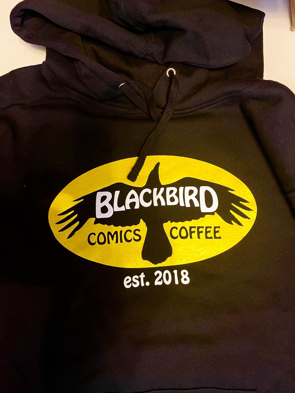 BLACKBIRD HOODIE - BLACK AND YELLOW - L