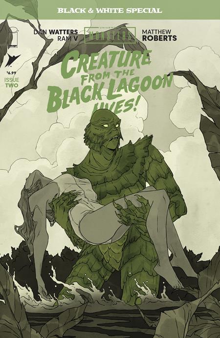 UNIVERSAL MONSTERS CREATURE FROM THE BLACK LAGOON LIVES BLACK & WHITE SPECIAL #2 CVR B ABIGAIL LARSON (OF 2)
