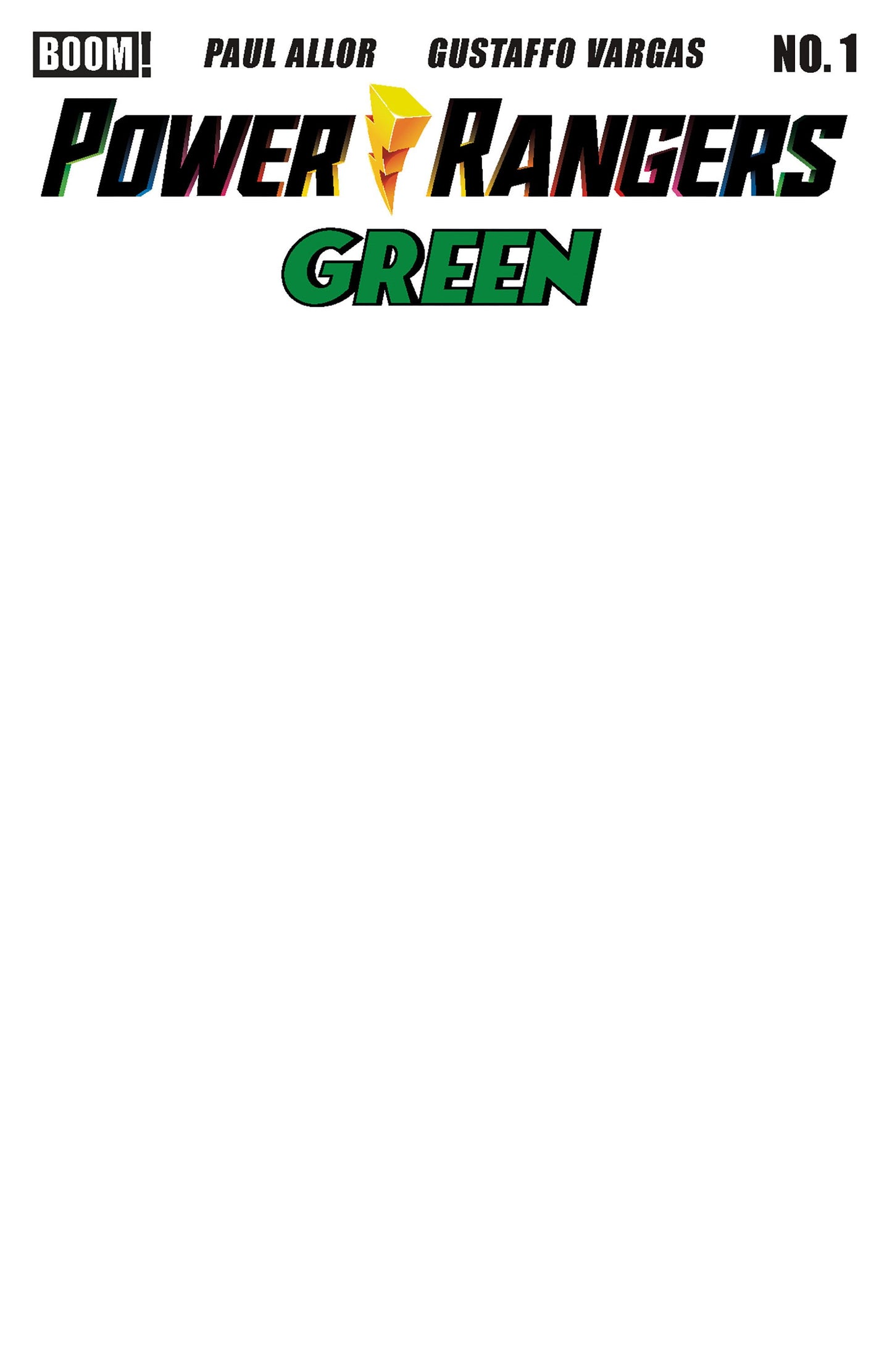 POWER RANGERS GREEN #1 BLANK SKETCH CVR D
