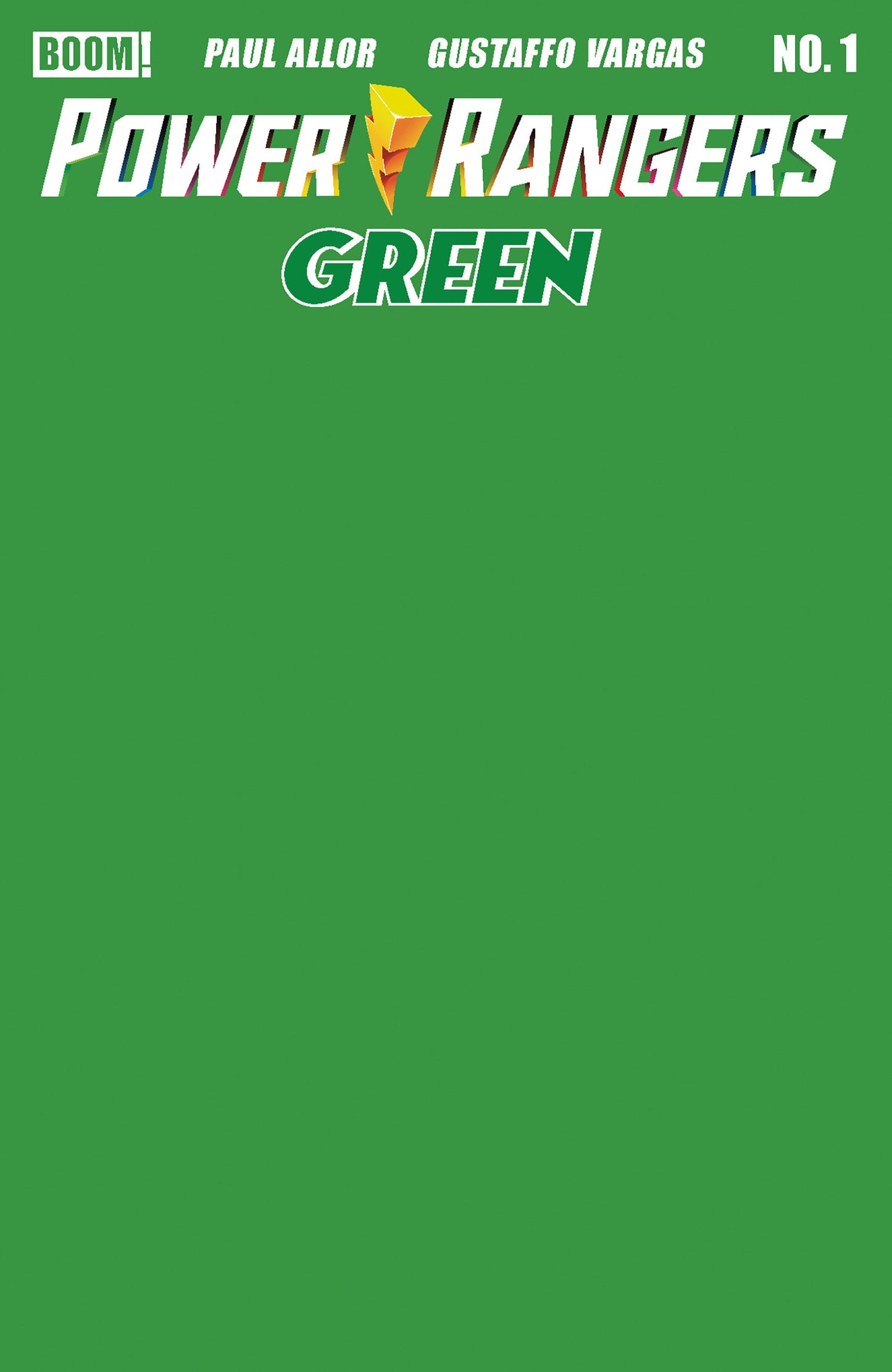 POWER RANGERS GREEN #1 GREEN BLANK SKETCH CVR E