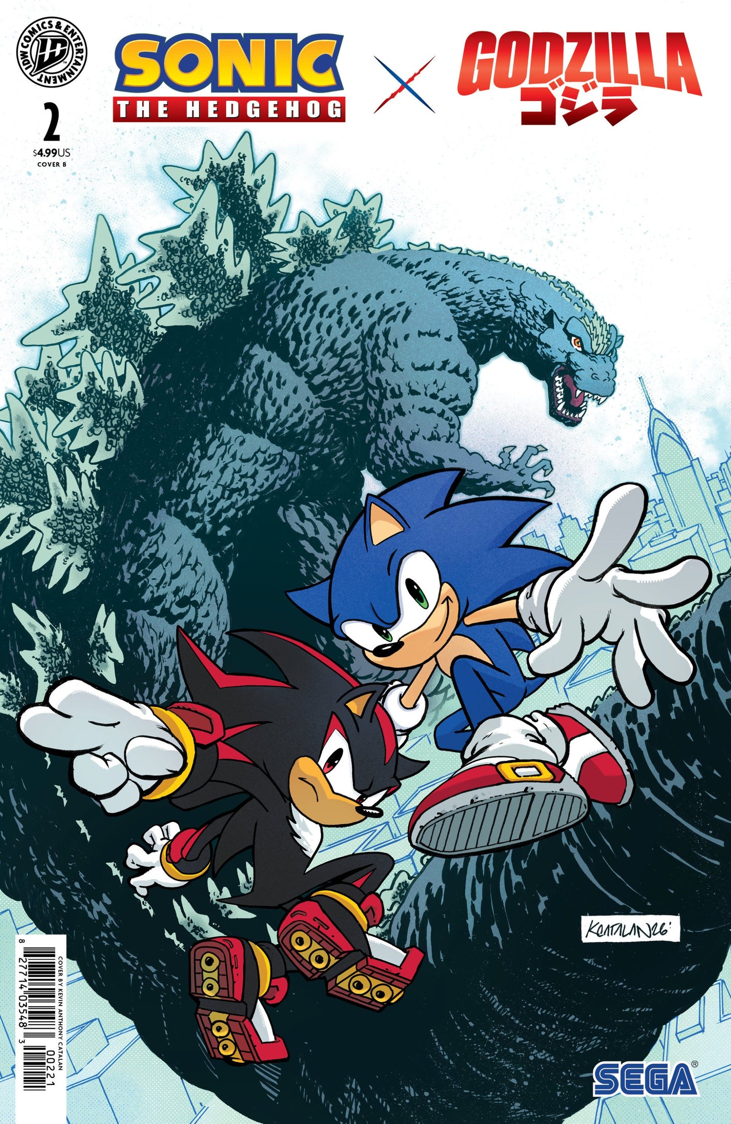 SONIC THE HEDGEHOG X GODZILLA #2 CATALAN CVR B