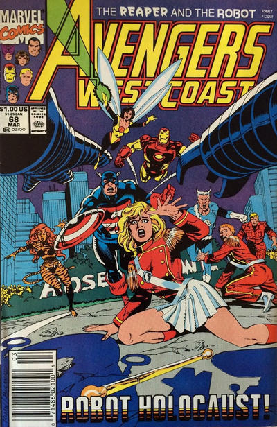 Avengers West Coast 1989 #68 Newsstand ed. - back issue - $3.00