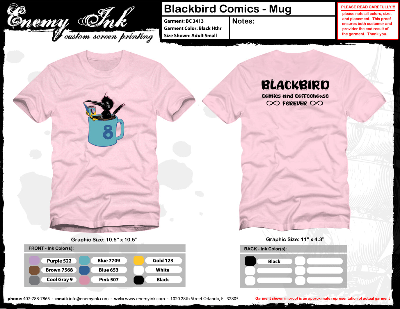 BLACKBIRD MUG SHIRT - S - PINK