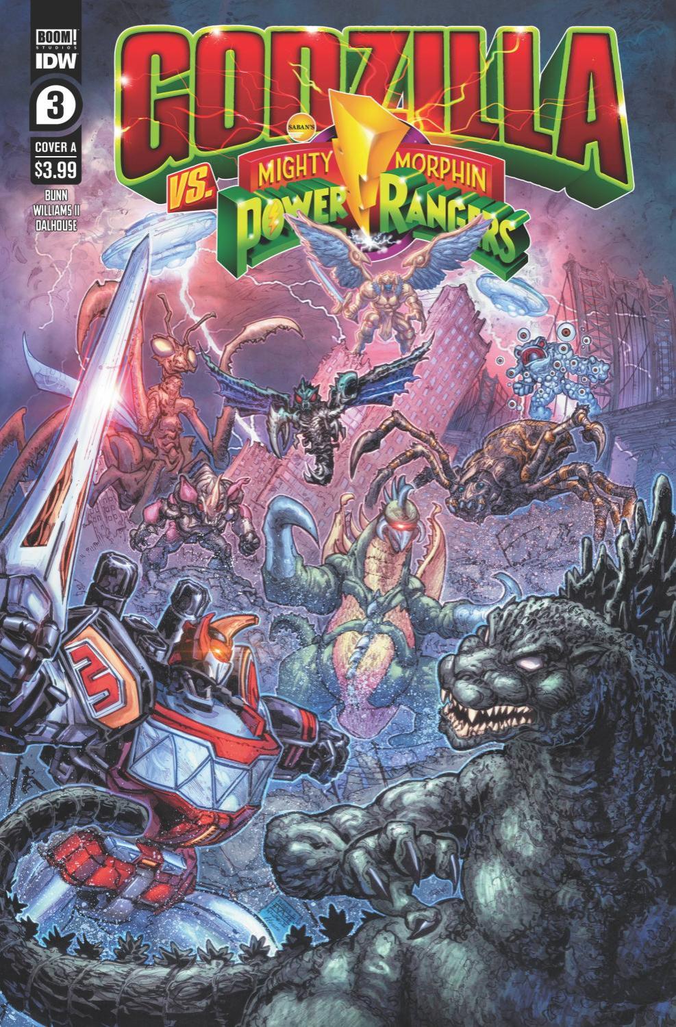 Godzilla Vs. Mighty Morphin Power Rangers 2022 #3 Cover A - Freddie Williams II - back issue - $4.00