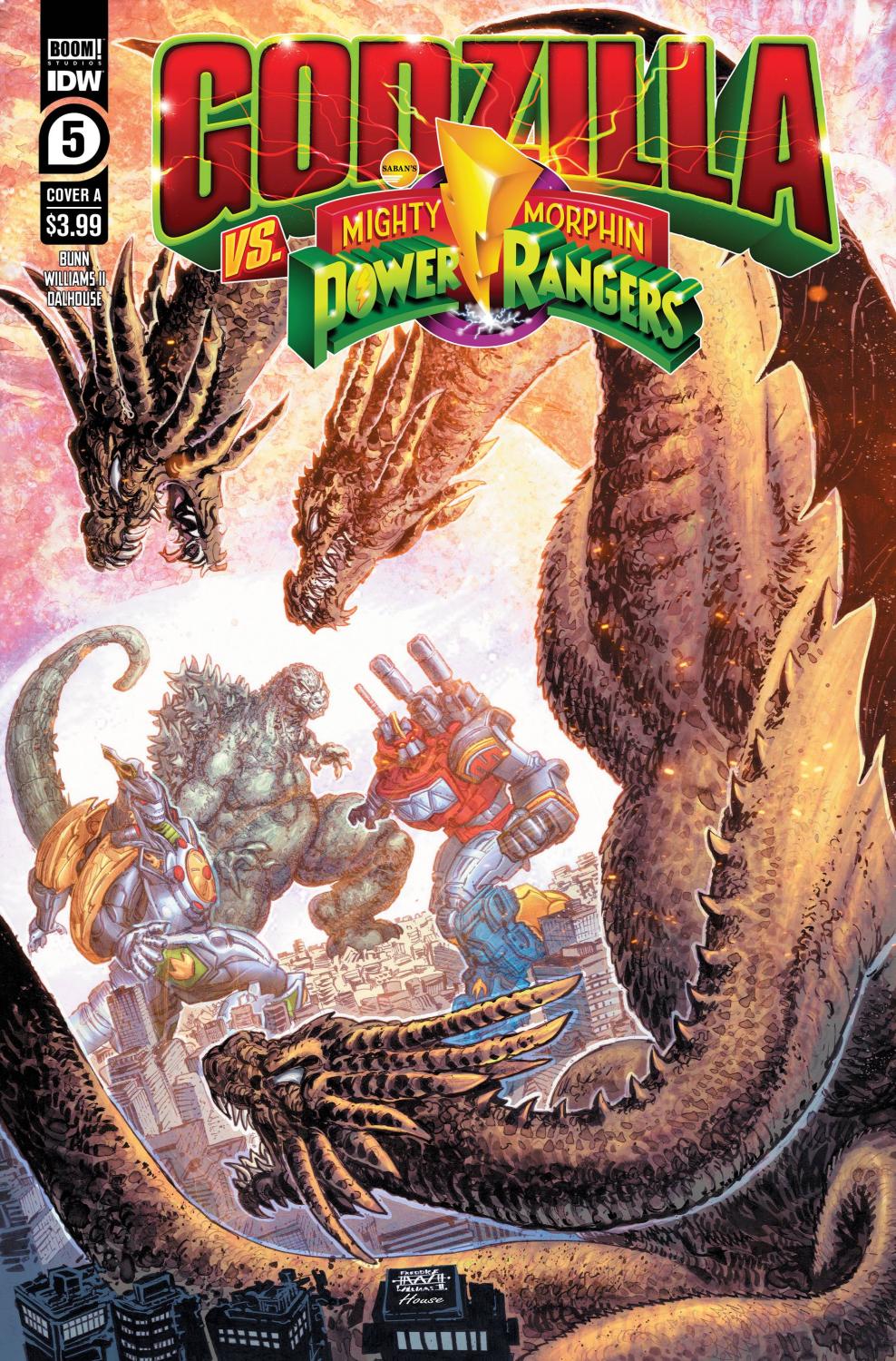 Godzilla Vs. Mighty Morphin Power Rangers 2022 #5 Cover A - Freddie Williams II - back issue - $4.00