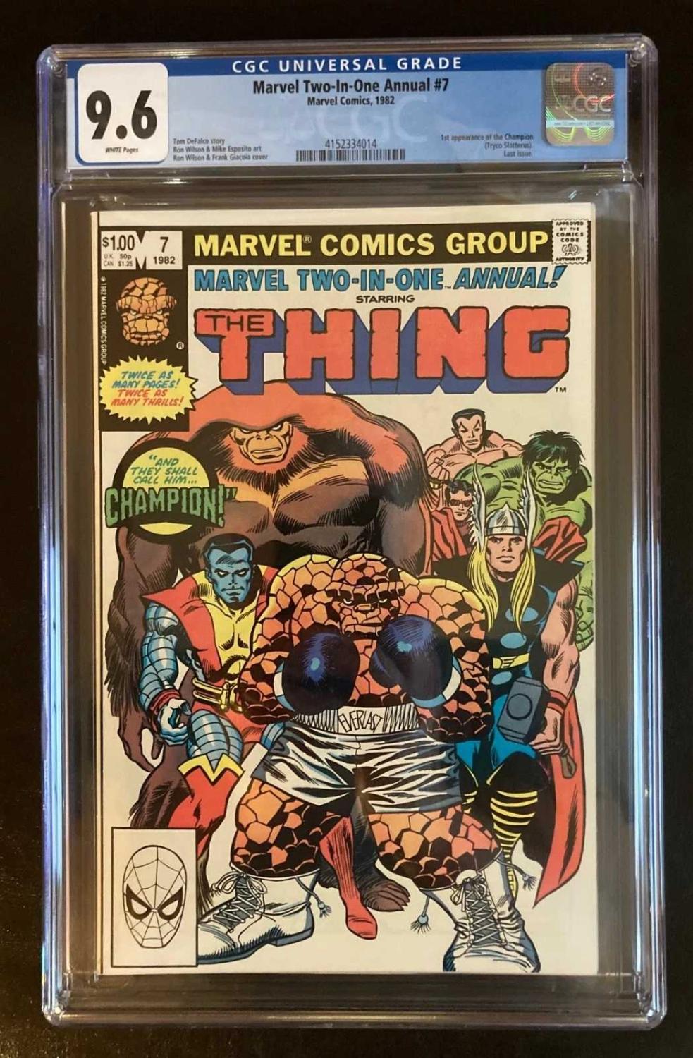 Marvel Two-In-One Annual #7 CGC 9.6 Pedro