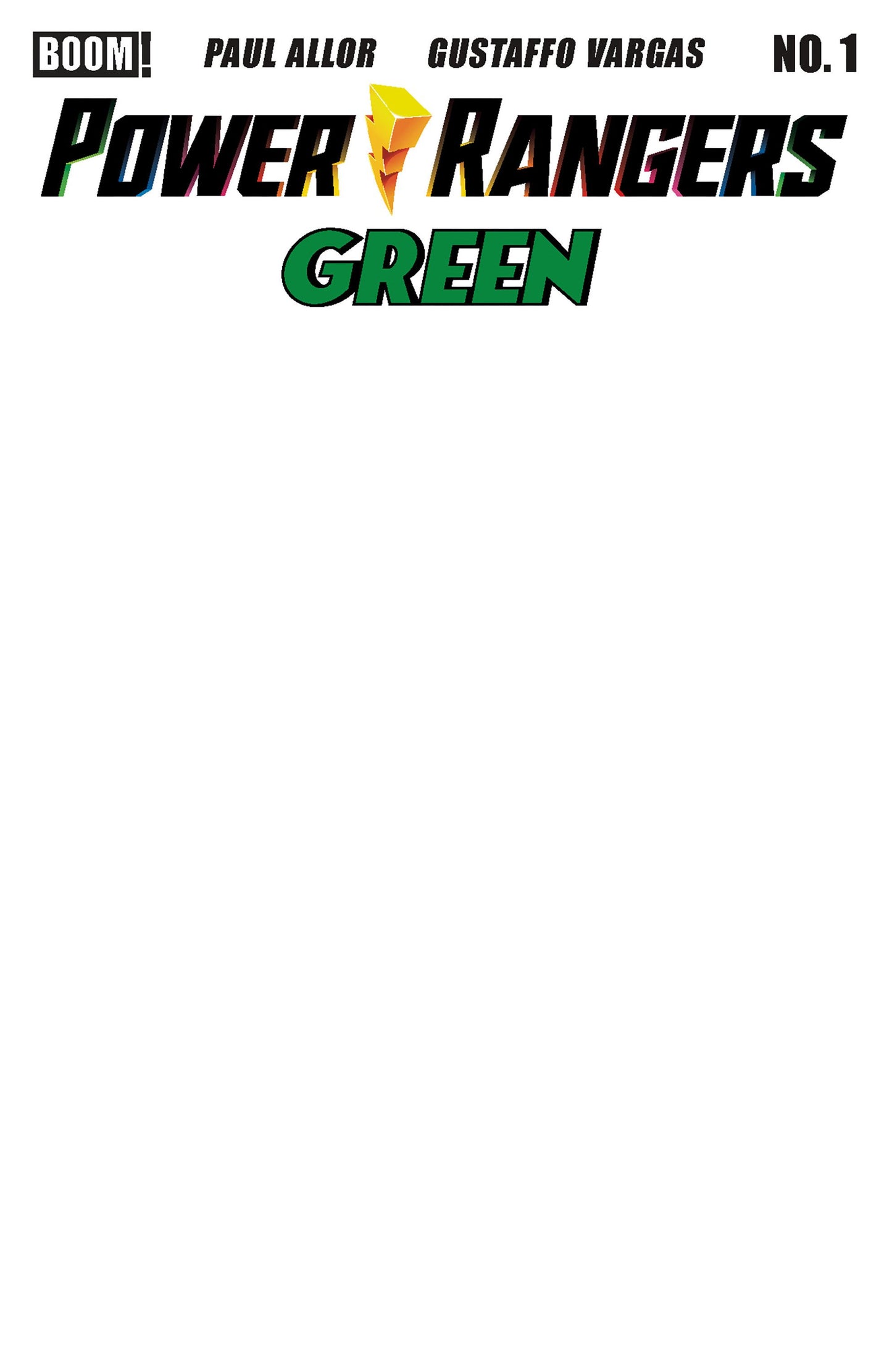POWER RANGERS GREEN #1 BLANK SKETCH CVR D