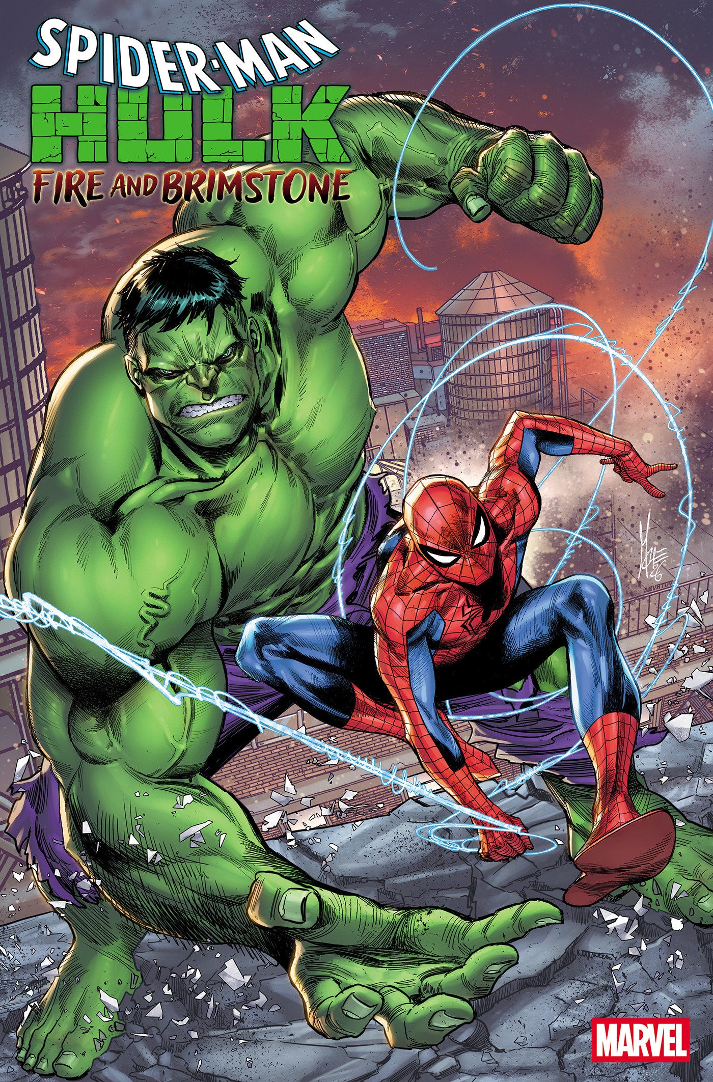 SPIDER-MAN HULK FIRE AND BRIMSTONE #1 MARCO CHECCHETTO FOIL CVR B