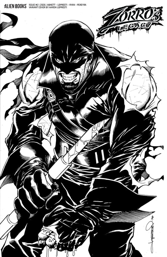 ZORROS LEGACY #2 LOPRESTI BLACK & WHITE CVR D