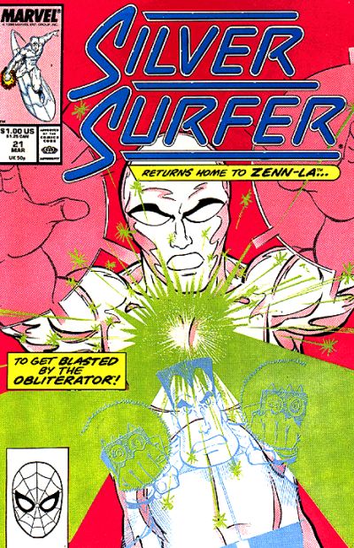 Silver Surfer 1987 #21 Direct ed. - back issue - $3.00