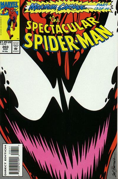 The Spectacular Spider-Man 1976 #203 Direct Edition - back issue - $5.00