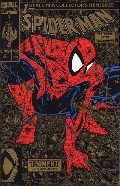 Spider-Man 1990 #1 Direct - Second Printing - Gold Edition - back issue - $20.00