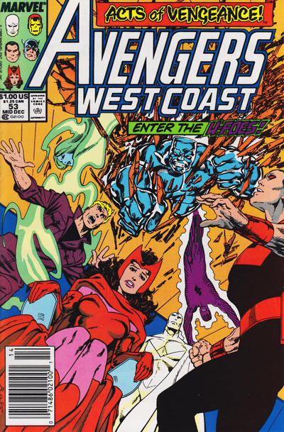 Avengers West Coast 1989 #53 Newsstand ed. - back issue - $3.00